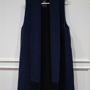 100% wool Club Monaco fringed long vest, size M/L
